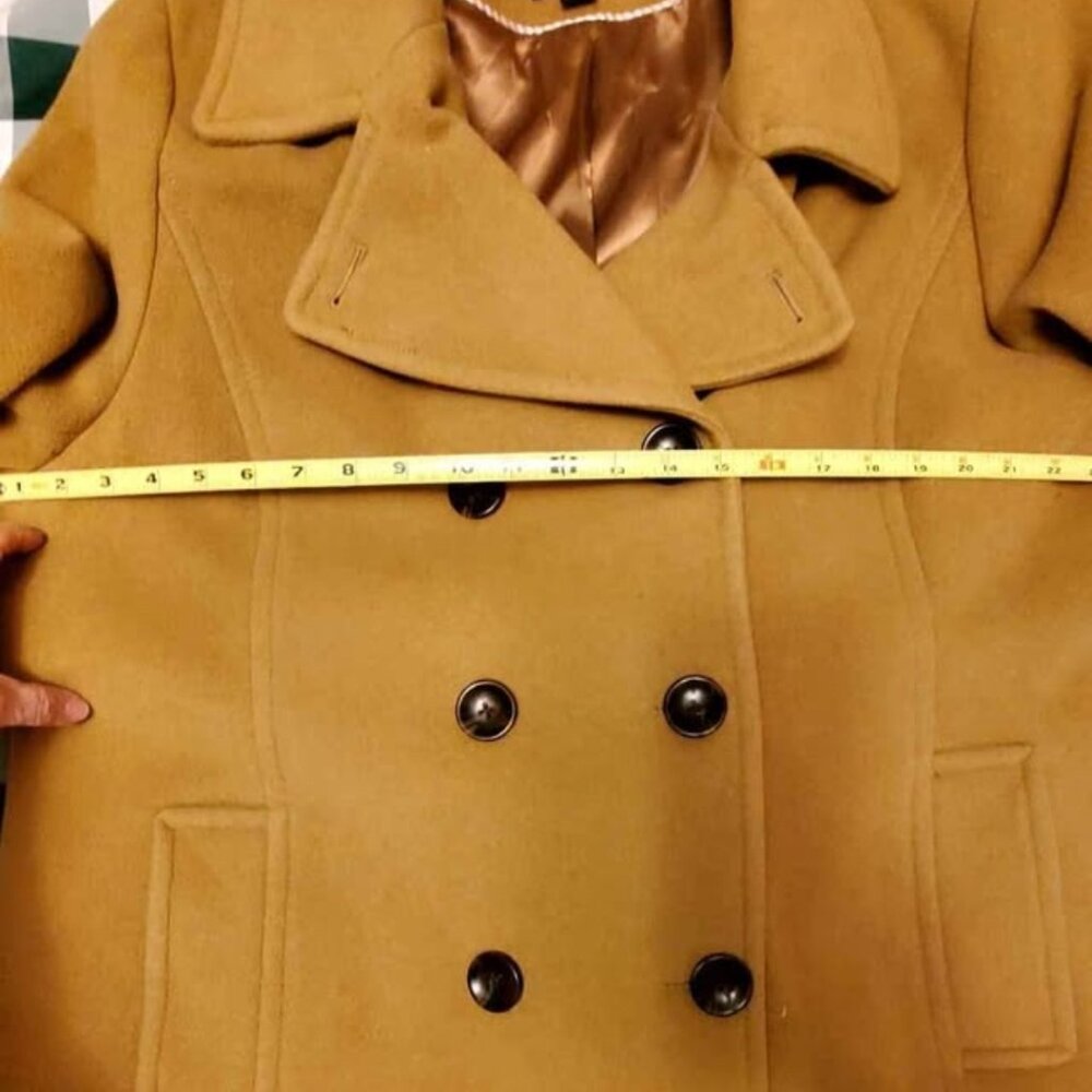 W sz 20 Lands End Camel Wool peacoat plus size - Picture 6 of 6